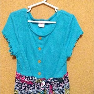 Wonder Nation Floral blue dress 10-12